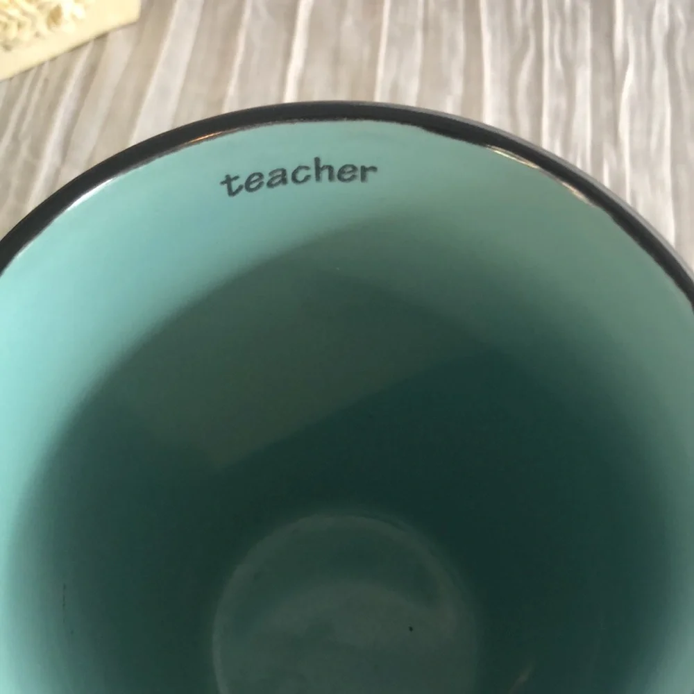 TEACHER 2 PACK soup leftovers microwave bowl with lid & ceramic coffee mug